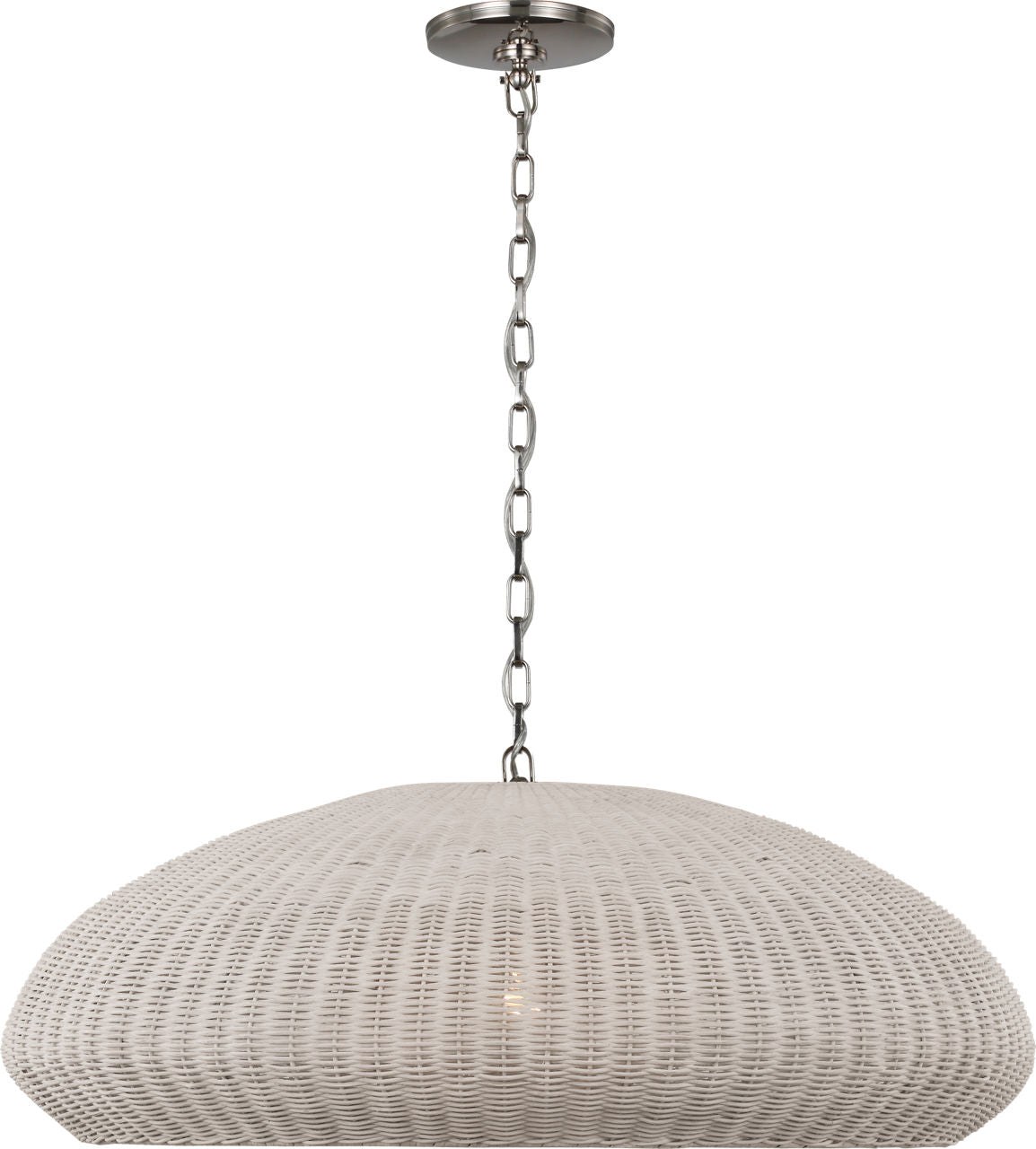 Kokomo 32" Wide Pendant | Polished Nickel | Chalk Wicker Shade