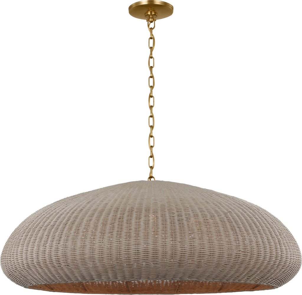 Kokomo 44" Wide Pendant | Antique-Burnished Brass | Ash Wicker Shade