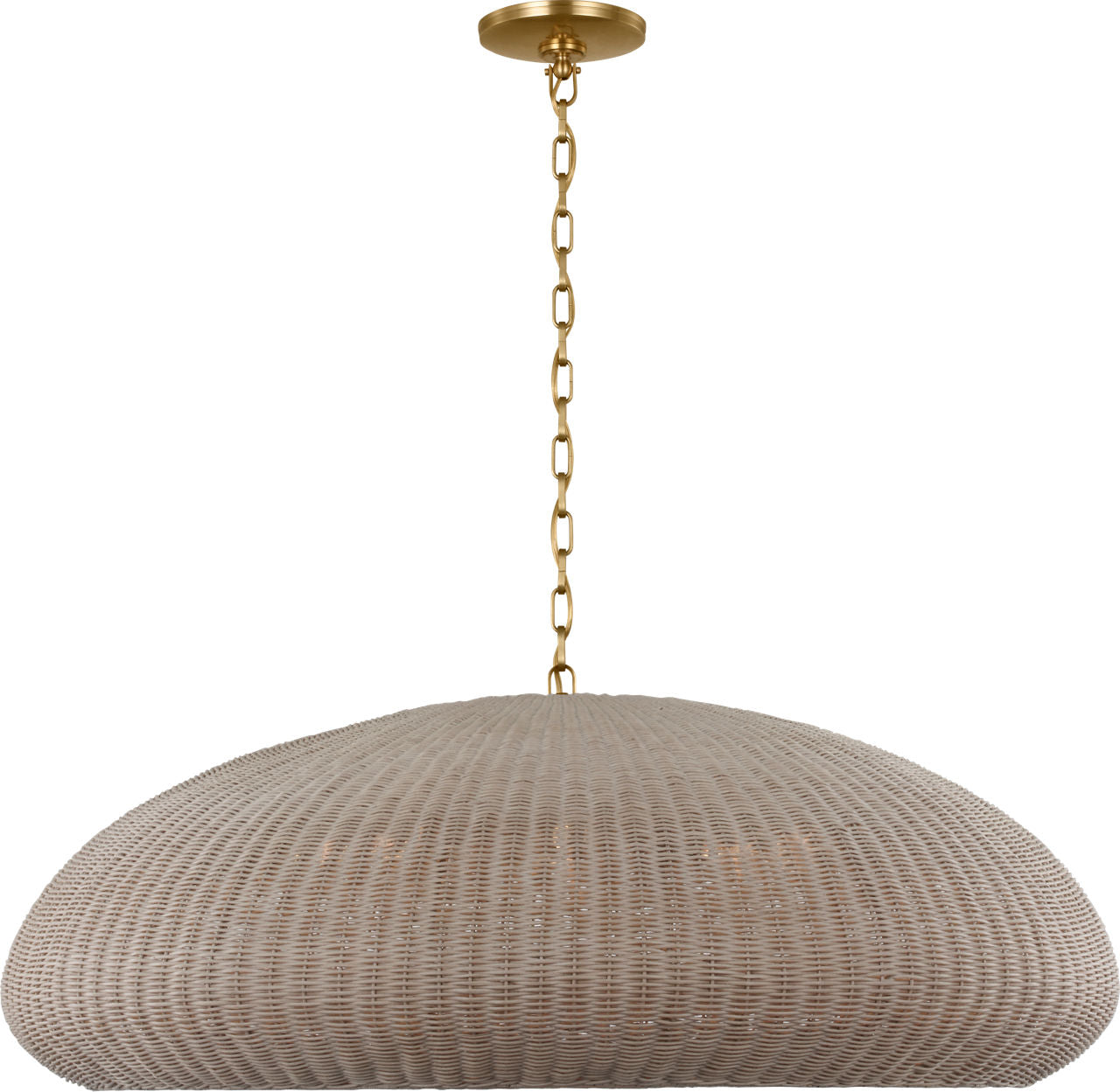 Kokomo 44" Wide Pendant | Antique-Burnished Brass | Ash Wicker Shade