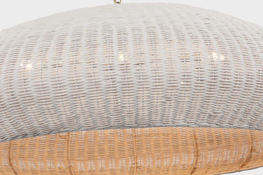 Kokomo 44" Wide Pendant | Antique-Burnished Brass | Chalk Wicker Shade