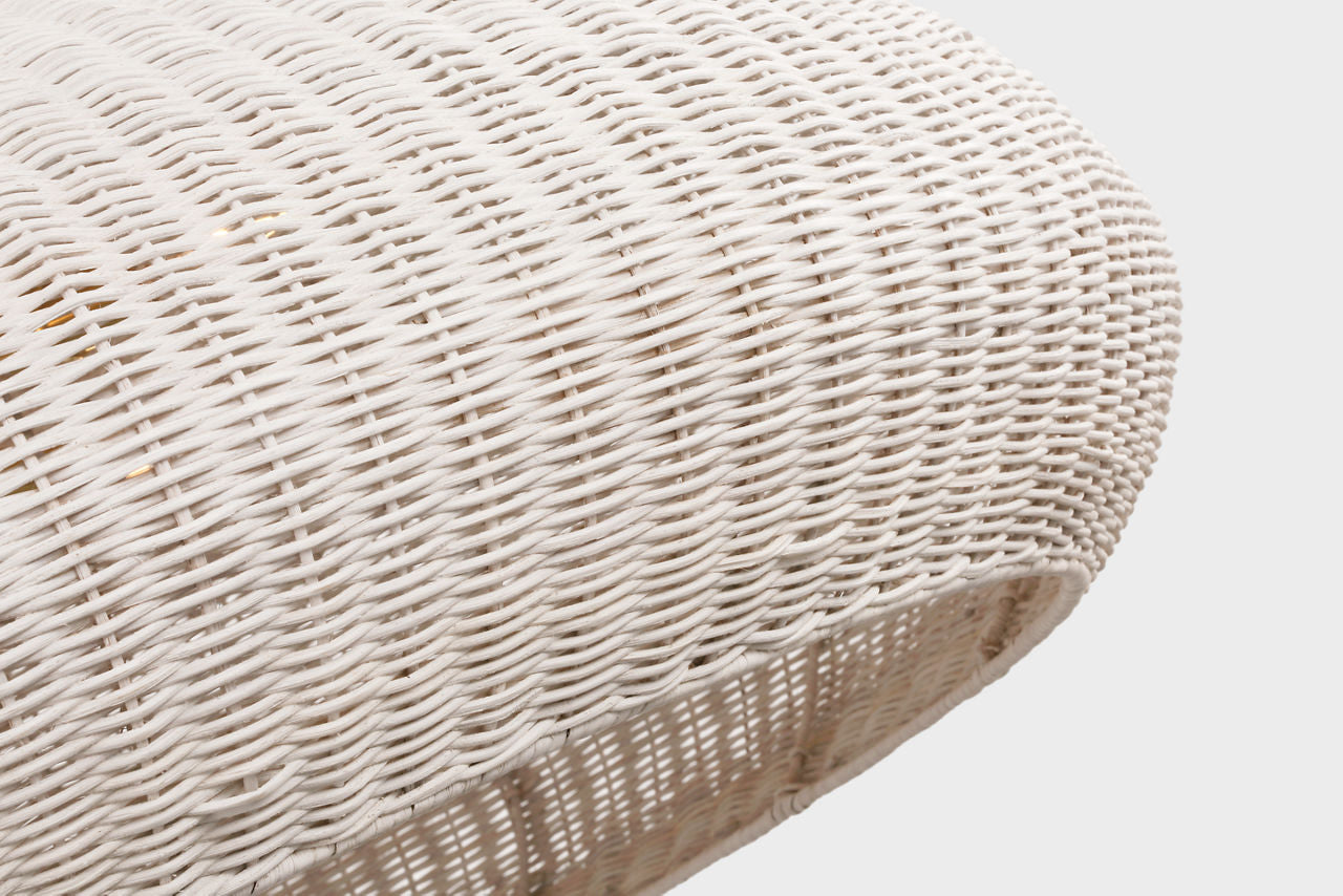 Kokomo 44" Wide Pendant | Antique-Burnished Brass | Chalk Wicker Shade