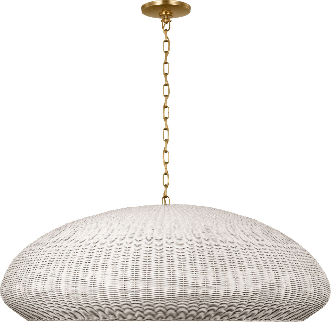 Kokomo 44" Wide Pendant | Antique-Burnished Brass | Chalk Wicker Shade