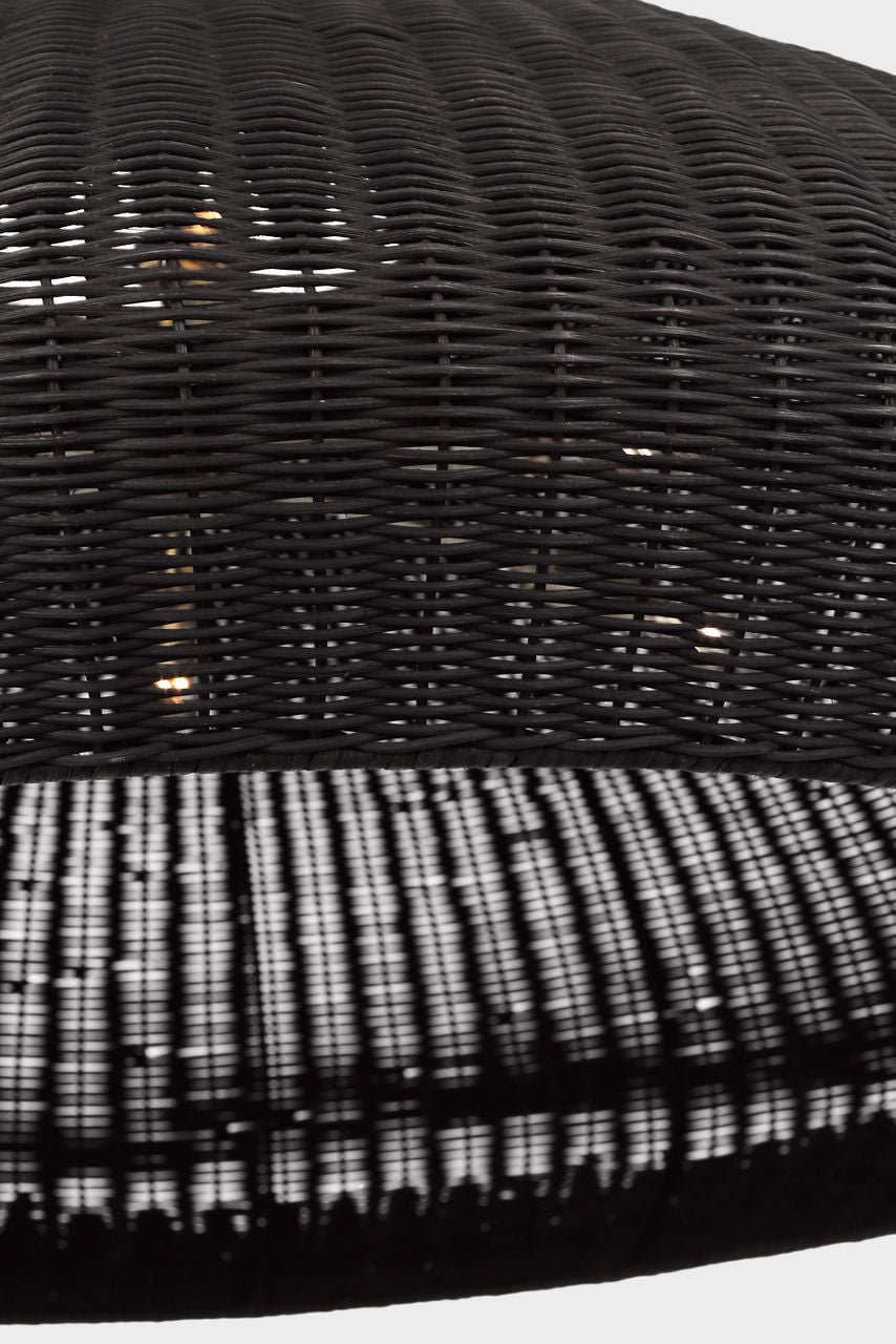 Kokomo 44" Wide Pendant | Antique-Burnished Brass | Charcoal Wicker Shade