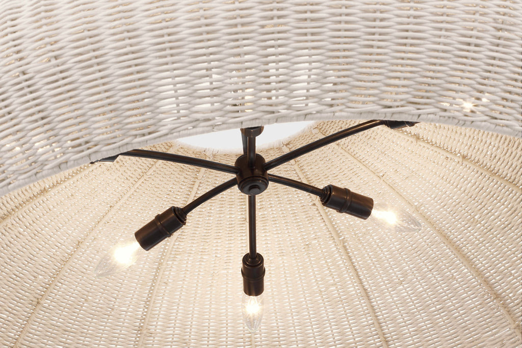 Kokomo 44" Wide Pendant | Bronze | Ash Wicker Shade