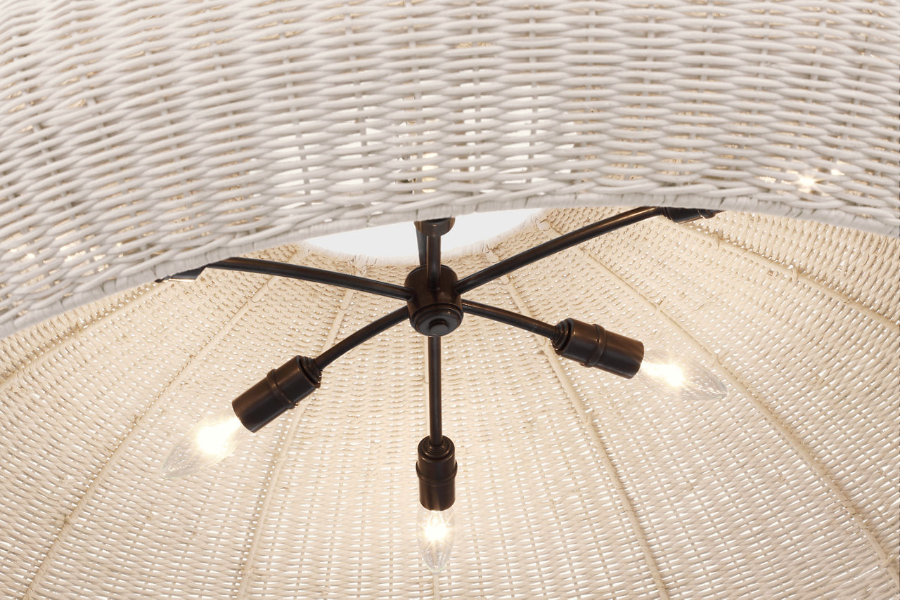 Kokomo 44" Wide Pendant | Bronze | Ash Wicker Shade