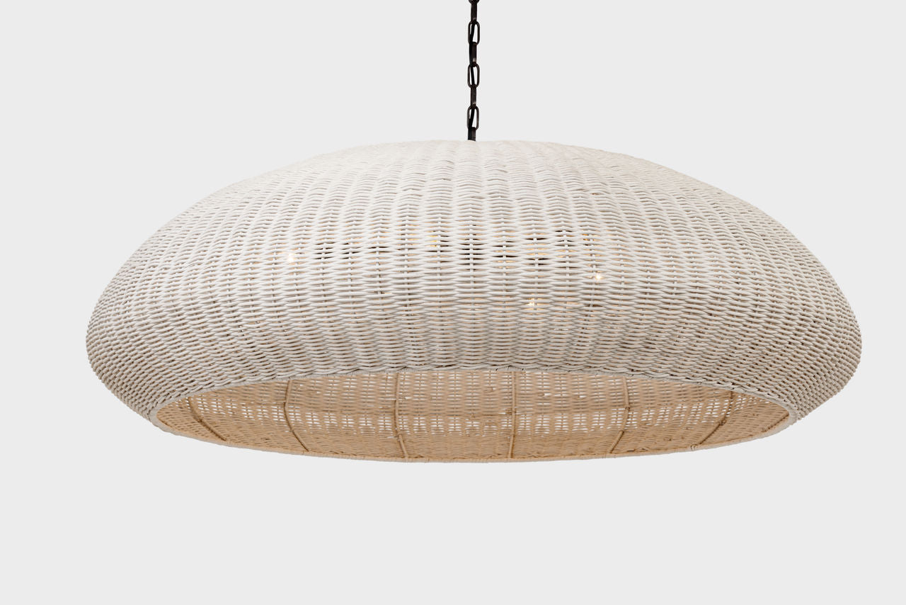 Kokomo 44" Wide Pendant | Bronze | Chalk Wicker Shade