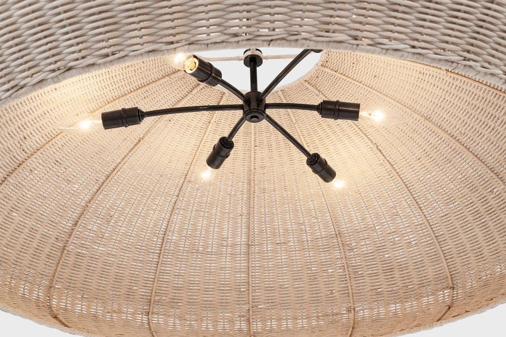 Kokomo 44" Wide Pendant | Bronze | Chalk Wicker Shade