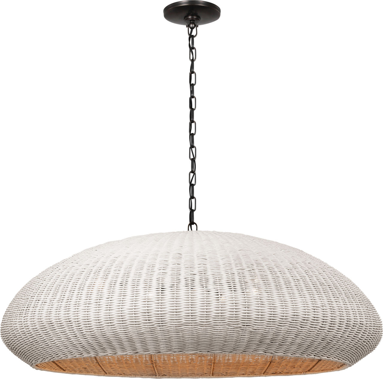 Kokomo 44" Wide Pendant | Bronze | Chalk Wicker Shade