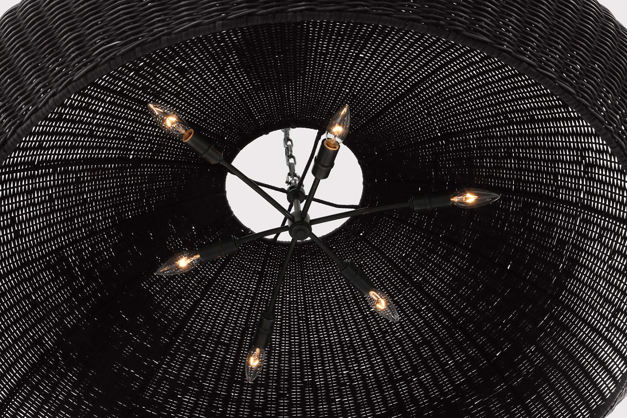 Kokomo 44" Wide Pendant | Bronze | Charcoal Wicker Shade