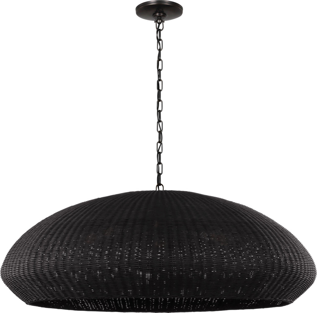 Kokomo 44" Wide Pendant | Bronze | Charcoal Wicker Shade