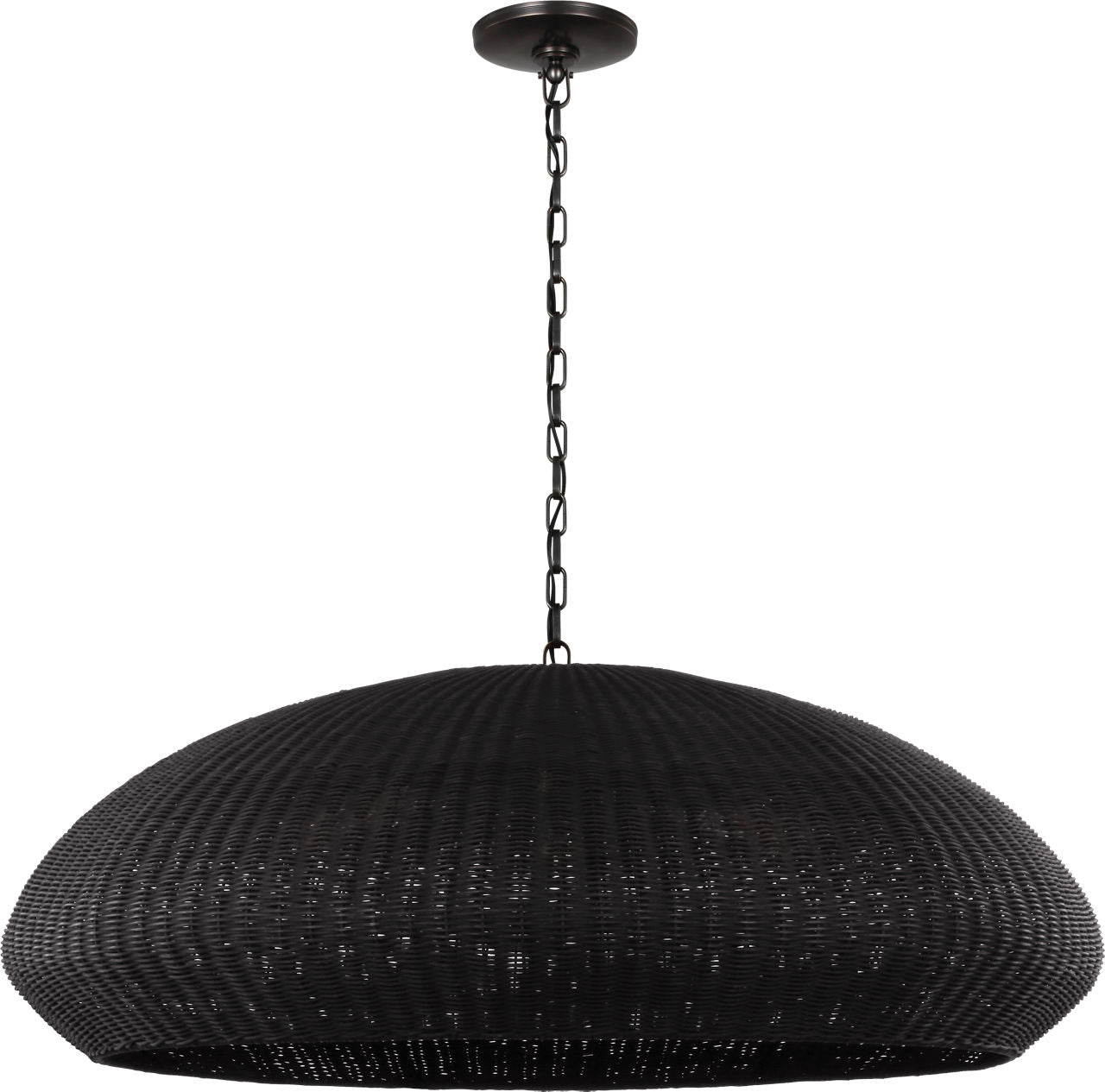 Kokomo 44" Wide Pendant | Bronze | Charcoal Wicker Shade