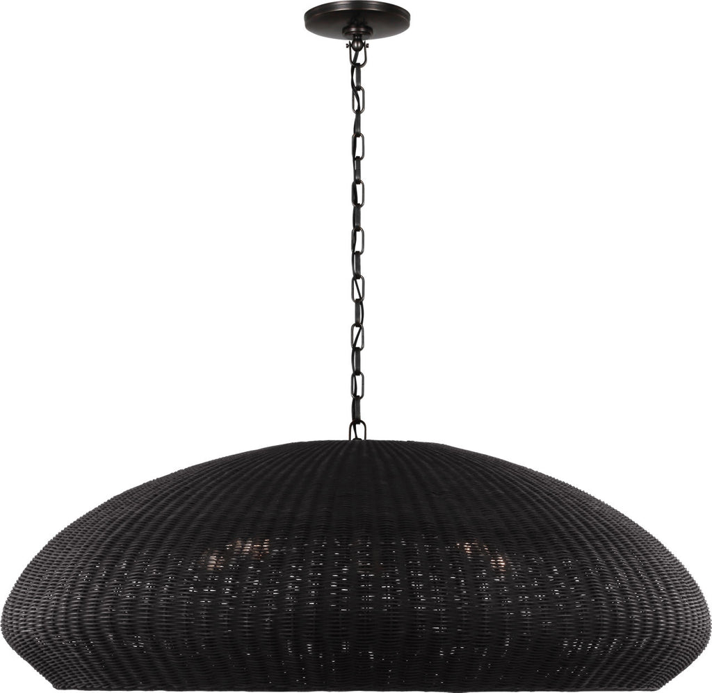 Kokomo 44" Wide Pendant | Bronze | Charcoal Wicker Shade