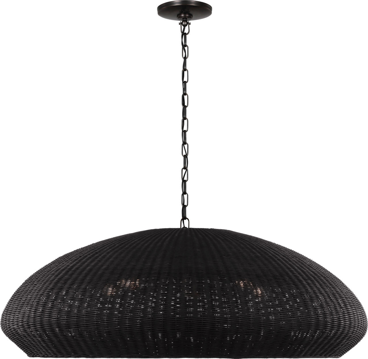 Kokomo 44" Wide Pendant | Bronze | Charcoal Wicker Shade