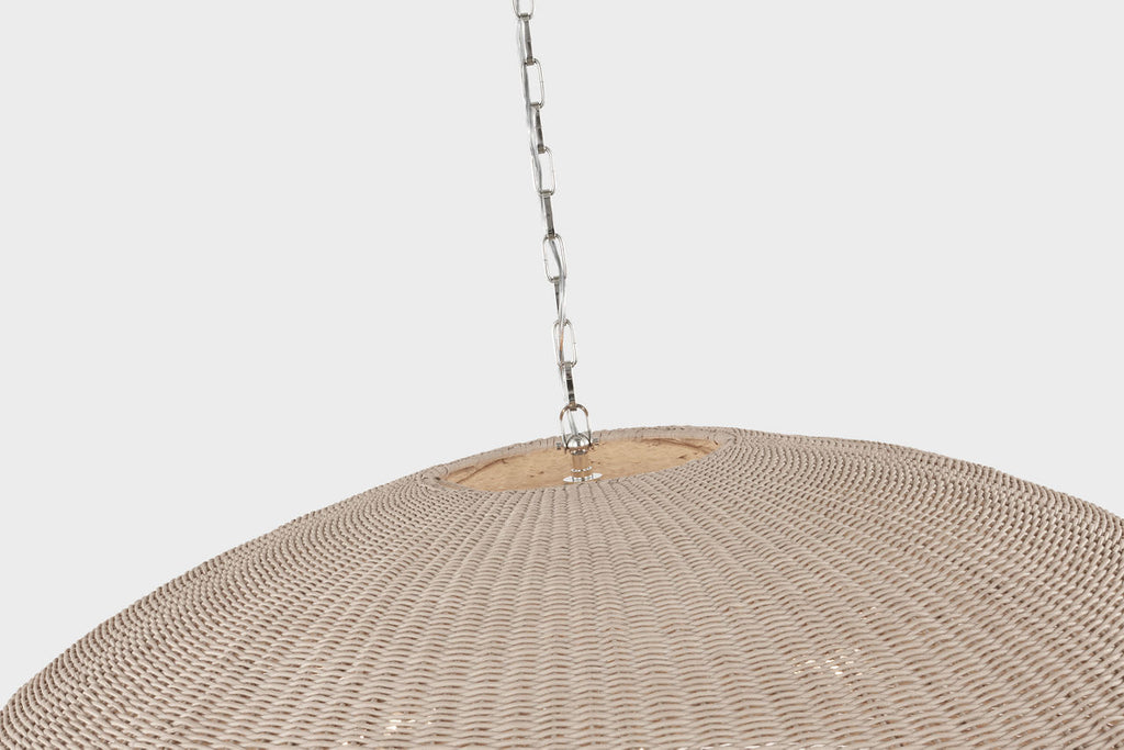 Kokomo 44" Wide Pendant | Polished Nickel | Ash Wicker Shade