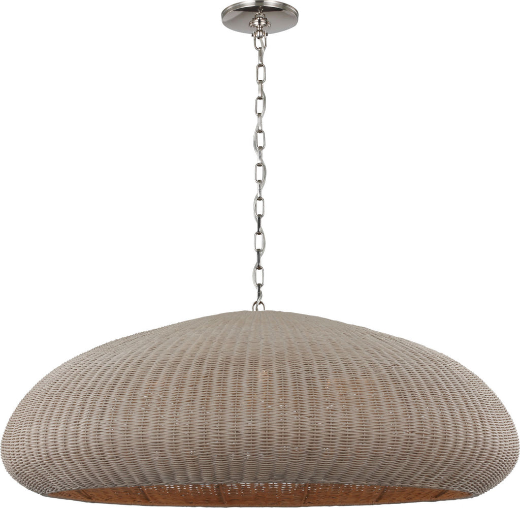 Kokomo 44" Wide Pendant | Polished Nickel | Ash Wicker Shade