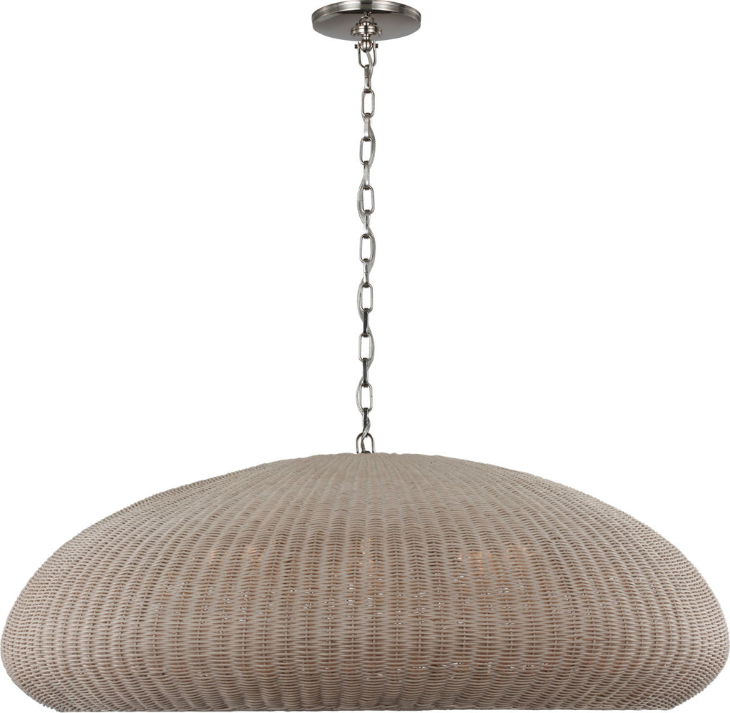Kokomo 44" Wide Pendant | Polished Nickel | Ash Wicker Shade