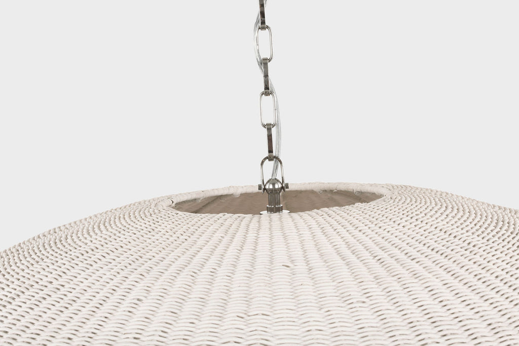 Kokomo 44" Wide Pendant | Polished Nickel | Chalk Wicker Shade