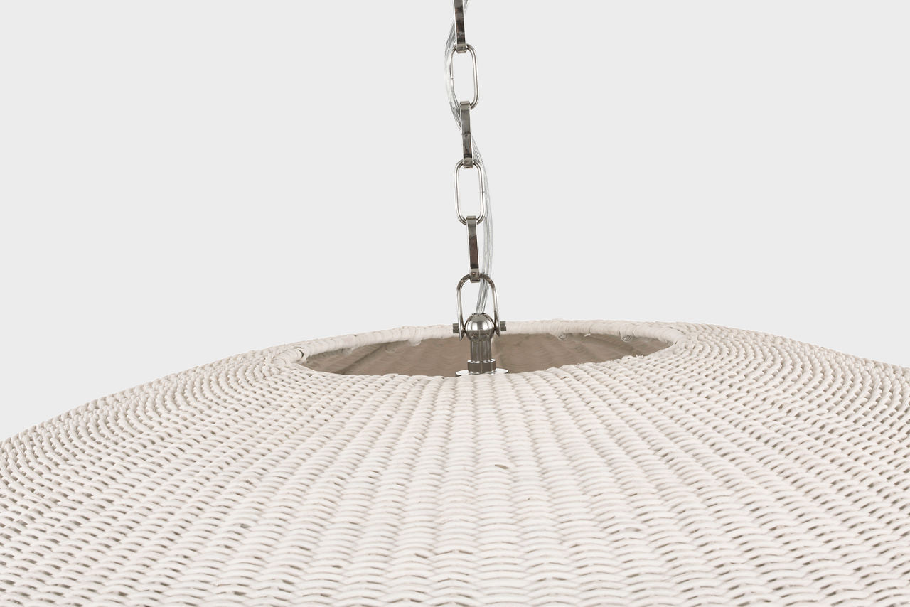 Kokomo 44" Wide Pendant | Polished Nickel | Chalk Wicker Shade