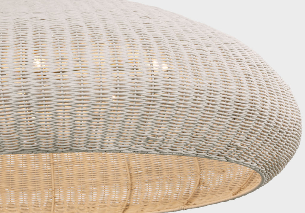 Kokomo 44" Wide Pendant | Polished Nickel | Chalk Wicker Shade