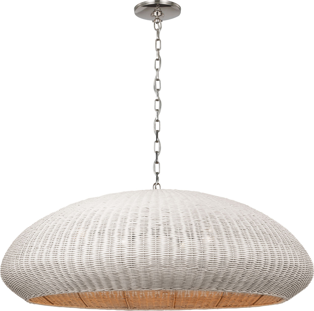 Kokomo 44" Wide Pendant | Polished Nickel | Chalk Wicker Shade