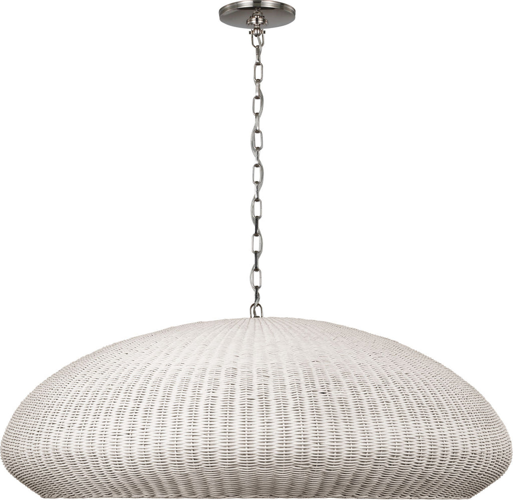 Kokomo 44" Wide Pendant | Polished Nickel | Chalk Wicker Shade