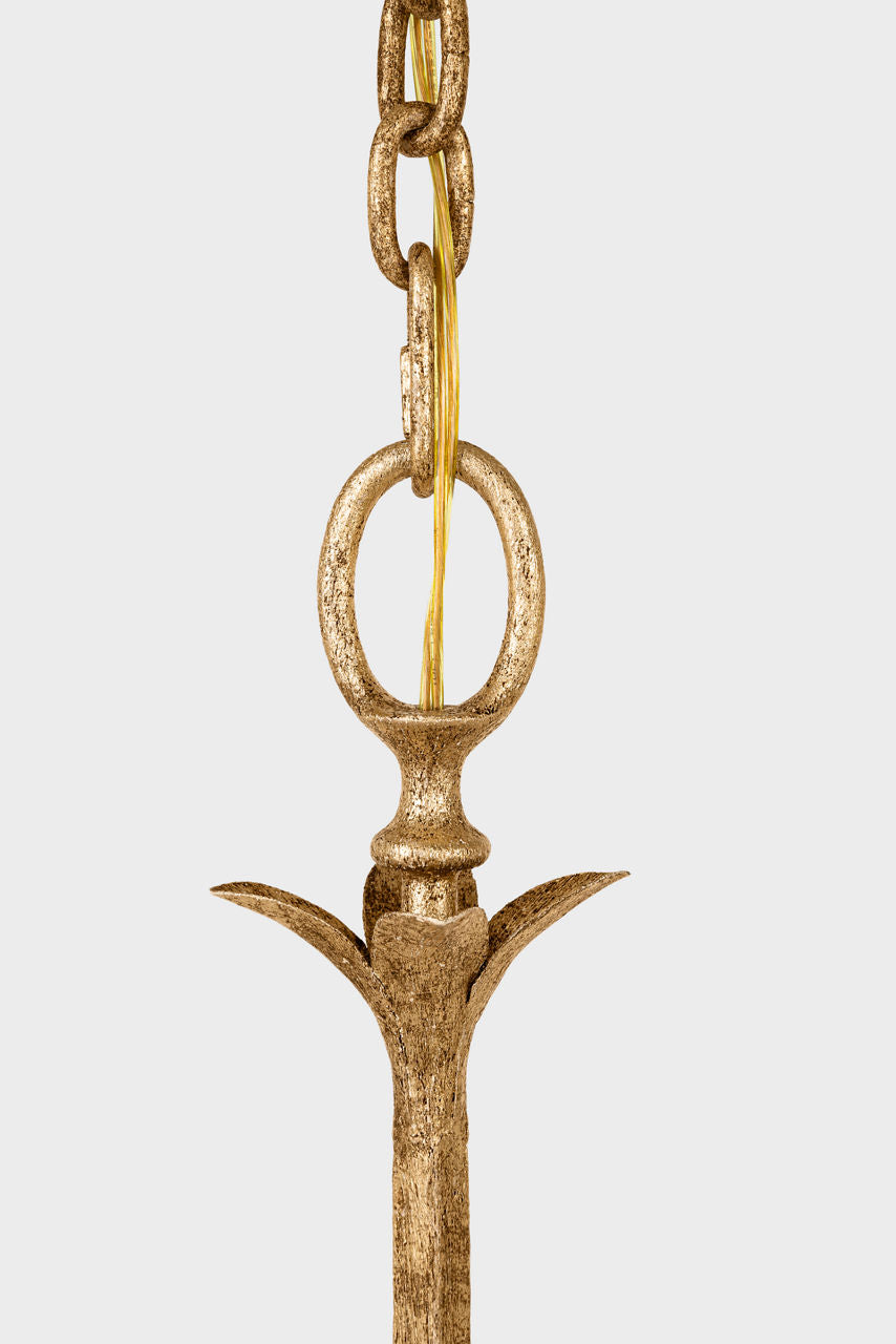 Amalfi 57" Linear Chandelier | Milano Gold | Linen Shades