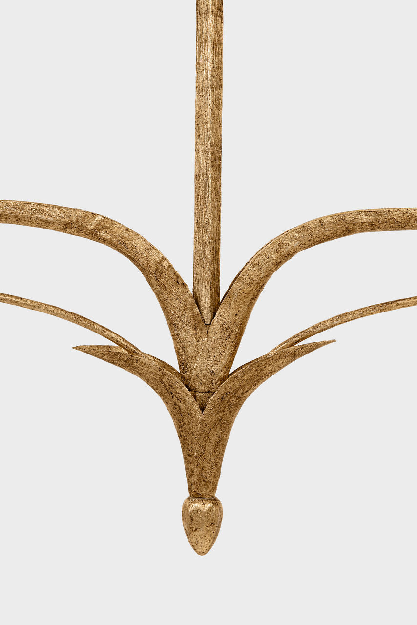 Amalfi 57" Linear Chandelier | Milano Gold | Linen Shades
