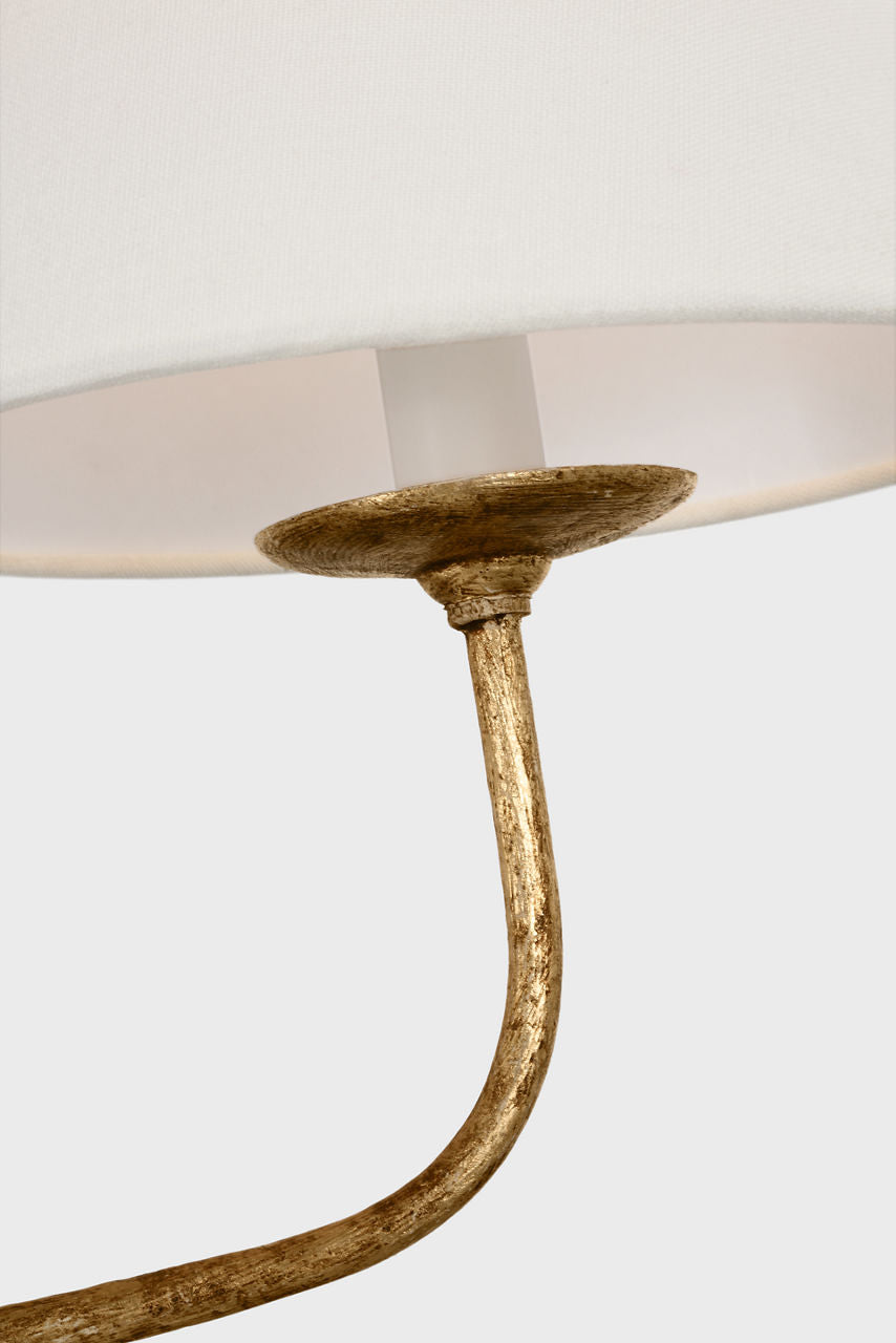 Amalfi 57" Linear Chandelier | Milano Gold | Linen Shades