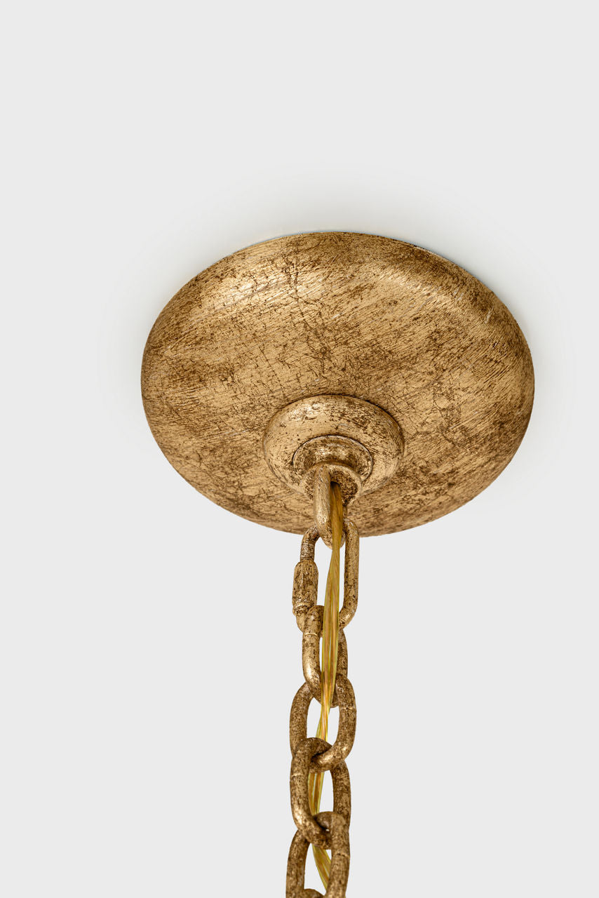 Amalfi 57" Linear Chandelier | Milano Gold | Linen Shades