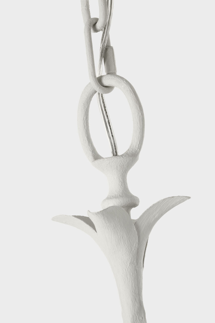 Amalfi 57" Linear Chandelier | Plaster White | Linen Shades