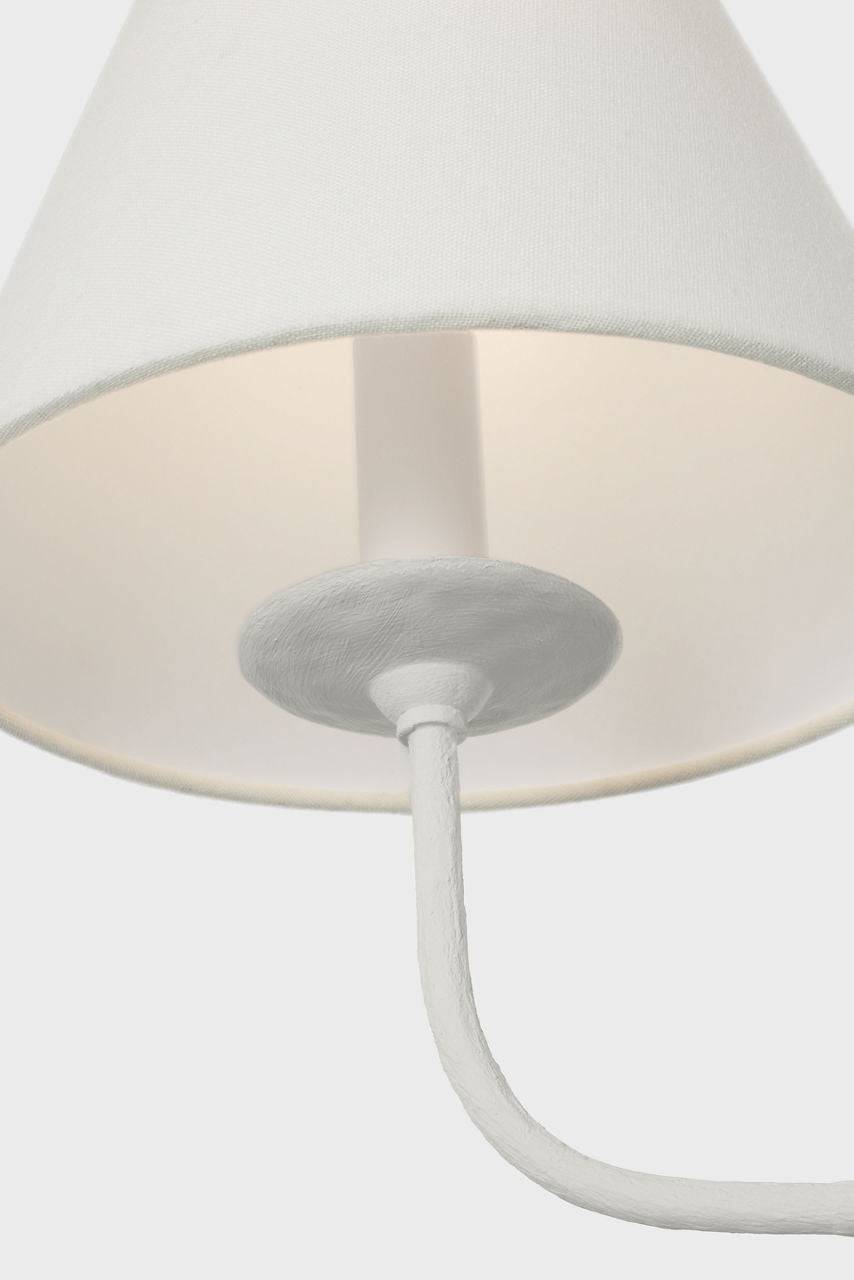 Amalfi 57" Linear Chandelier | Plaster White | Linen Shades