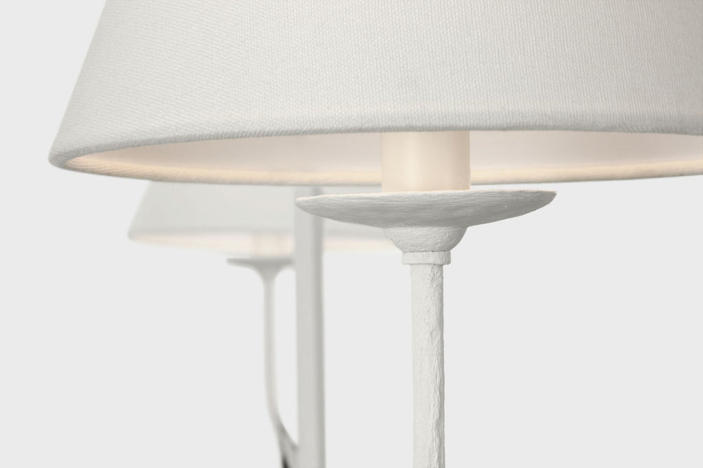 Amalfi 57" Linear Chandelier | Plaster White | Linen Shades
