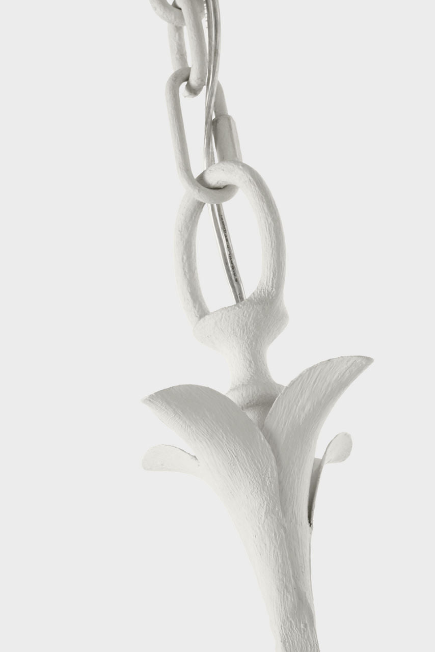 Amalfi 57" Linear Chandelier | Plaster White | Linen Shades