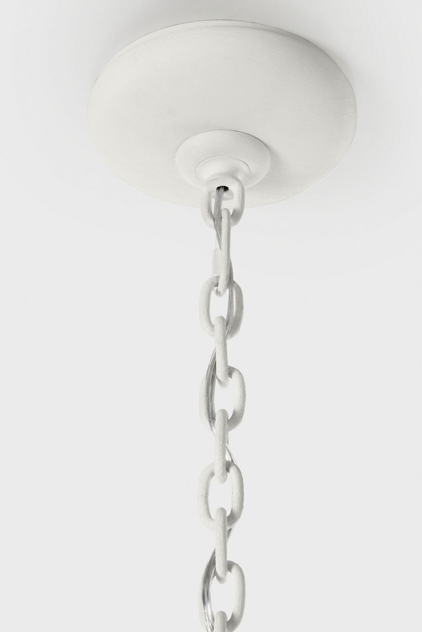 Amalfi 57" Linear Chandelier | Plaster White | Linen Shades