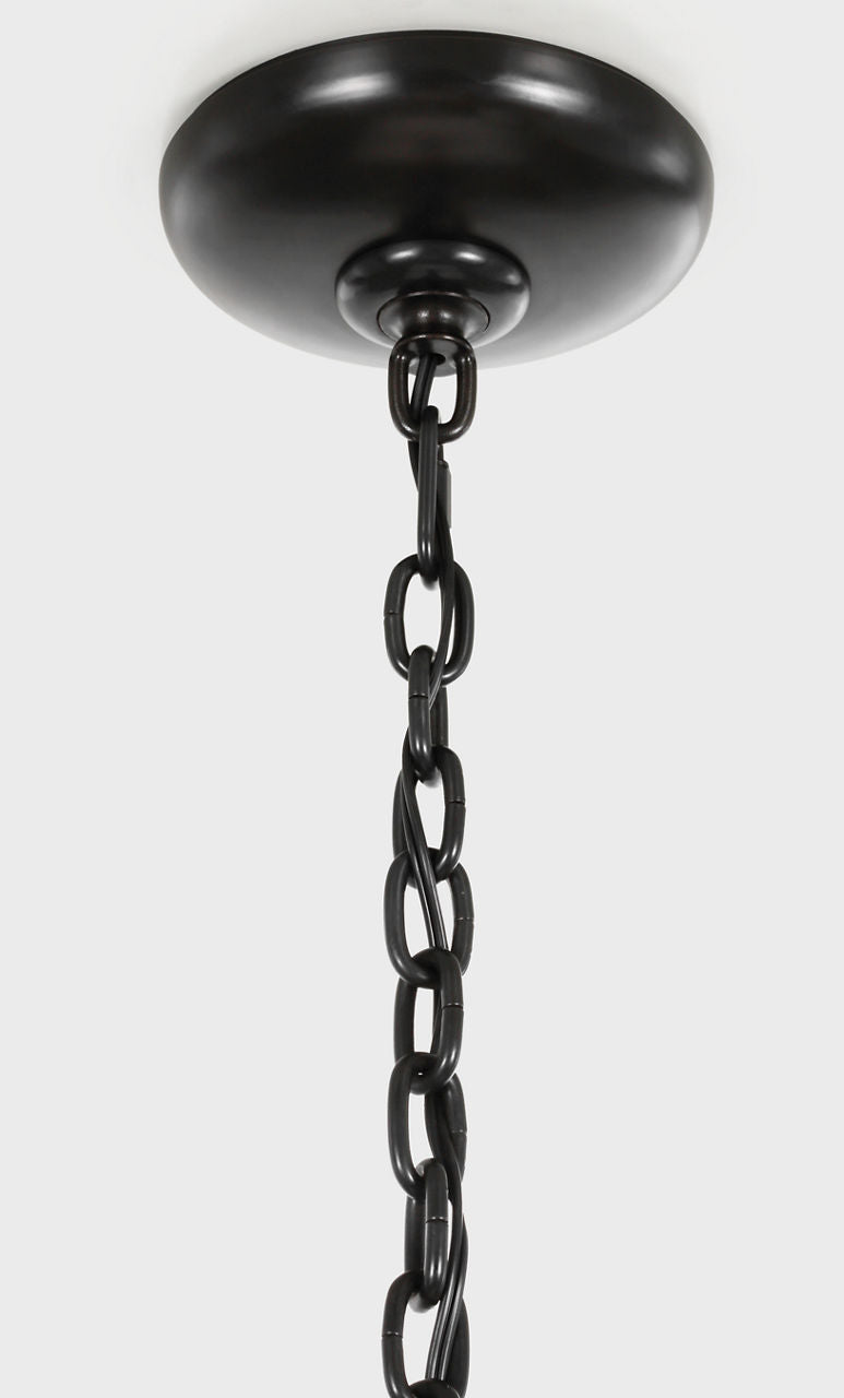 Amalfi 57" Linear Chandelier | Waxed Black | Linen Shades