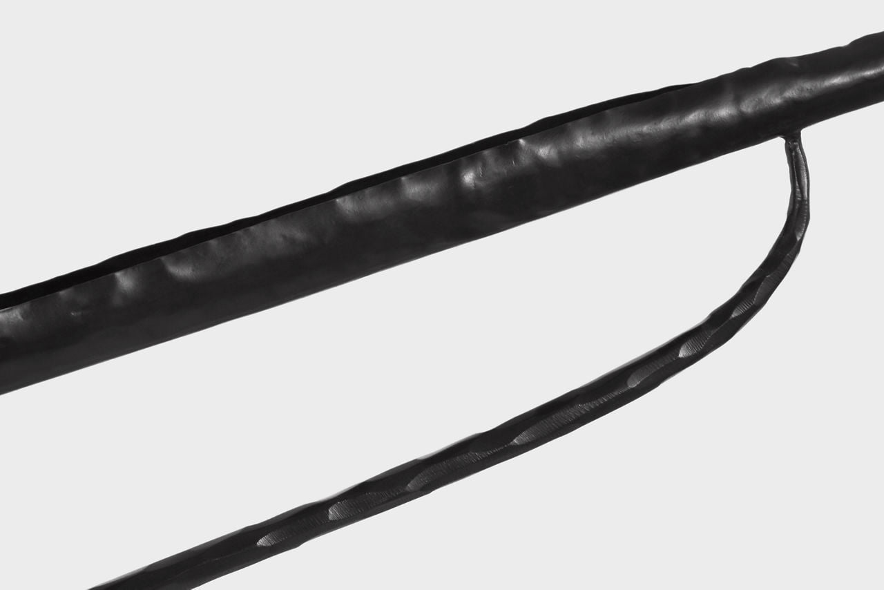Amalfi 57" Linear Chandelier | Waxed Black | Linen Shades