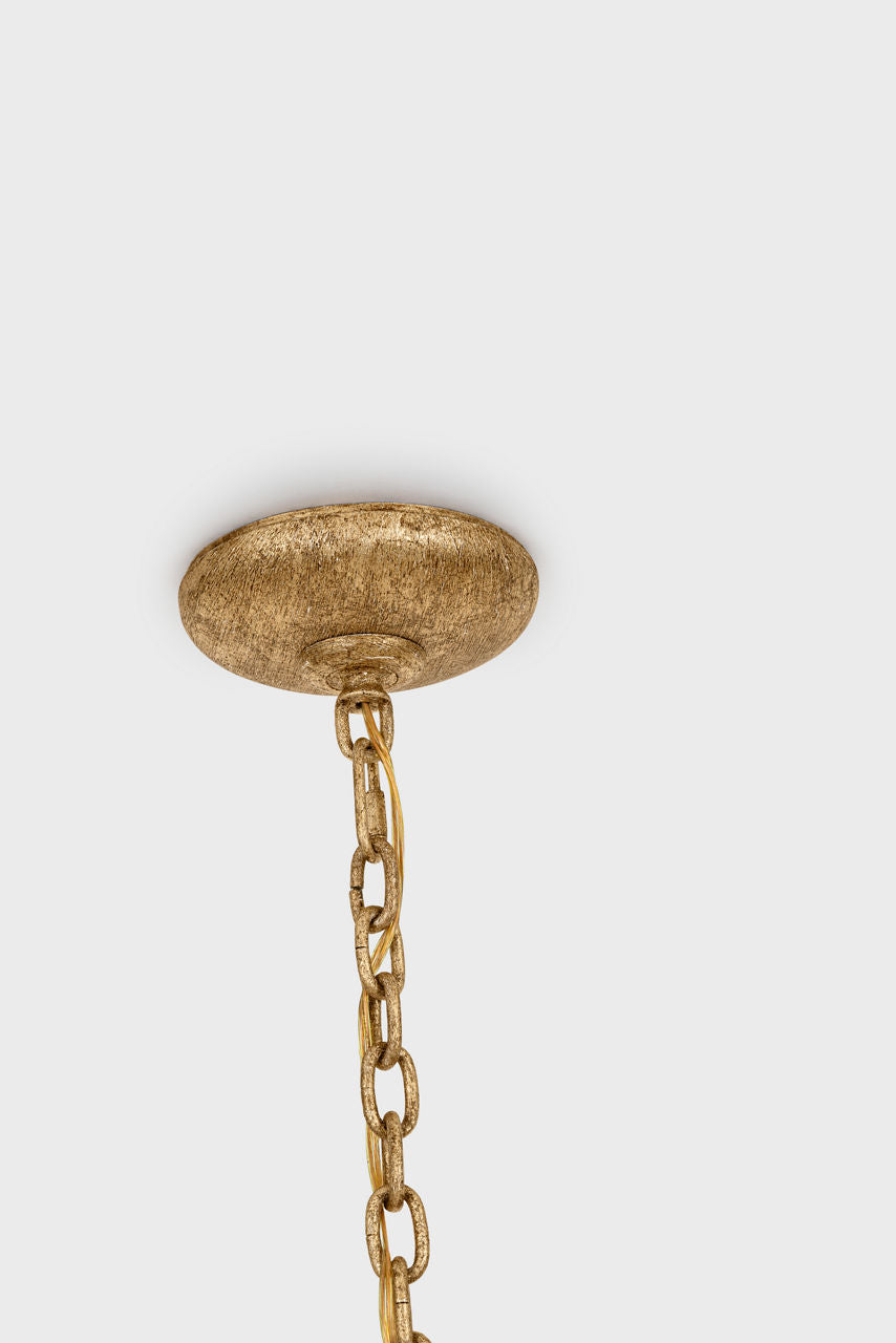 Amalfi 41" Chandelier | Milano Gold | Linen Shades