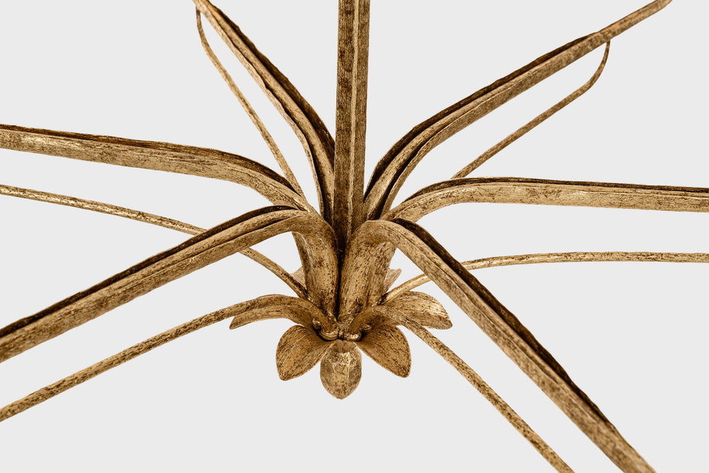Amalfi 41" Chandelier | Milano Gold | Linen Shades