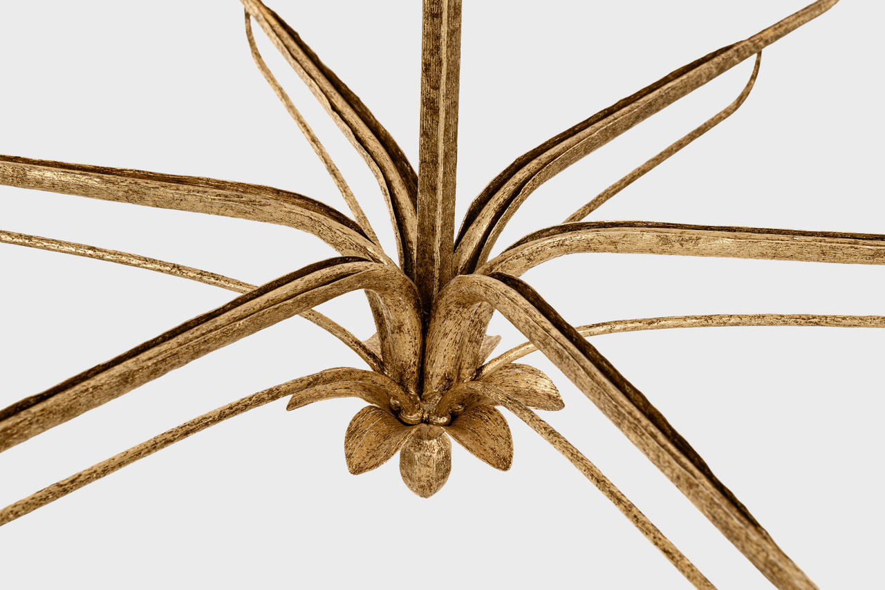 Amalfi 41" Chandelier | Milano Gold | Linen Shades