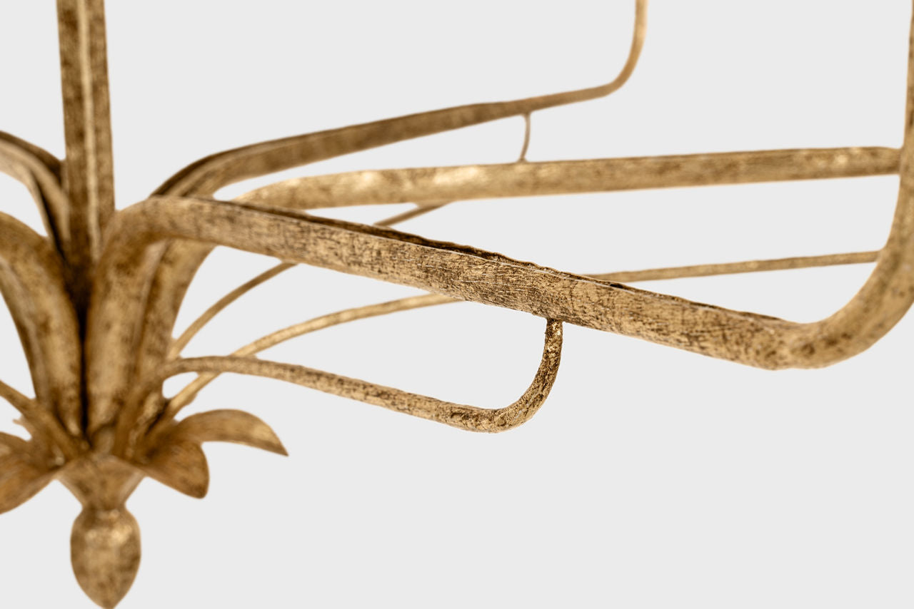 Amalfi 41" Chandelier | Milano Gold | Linen Shades