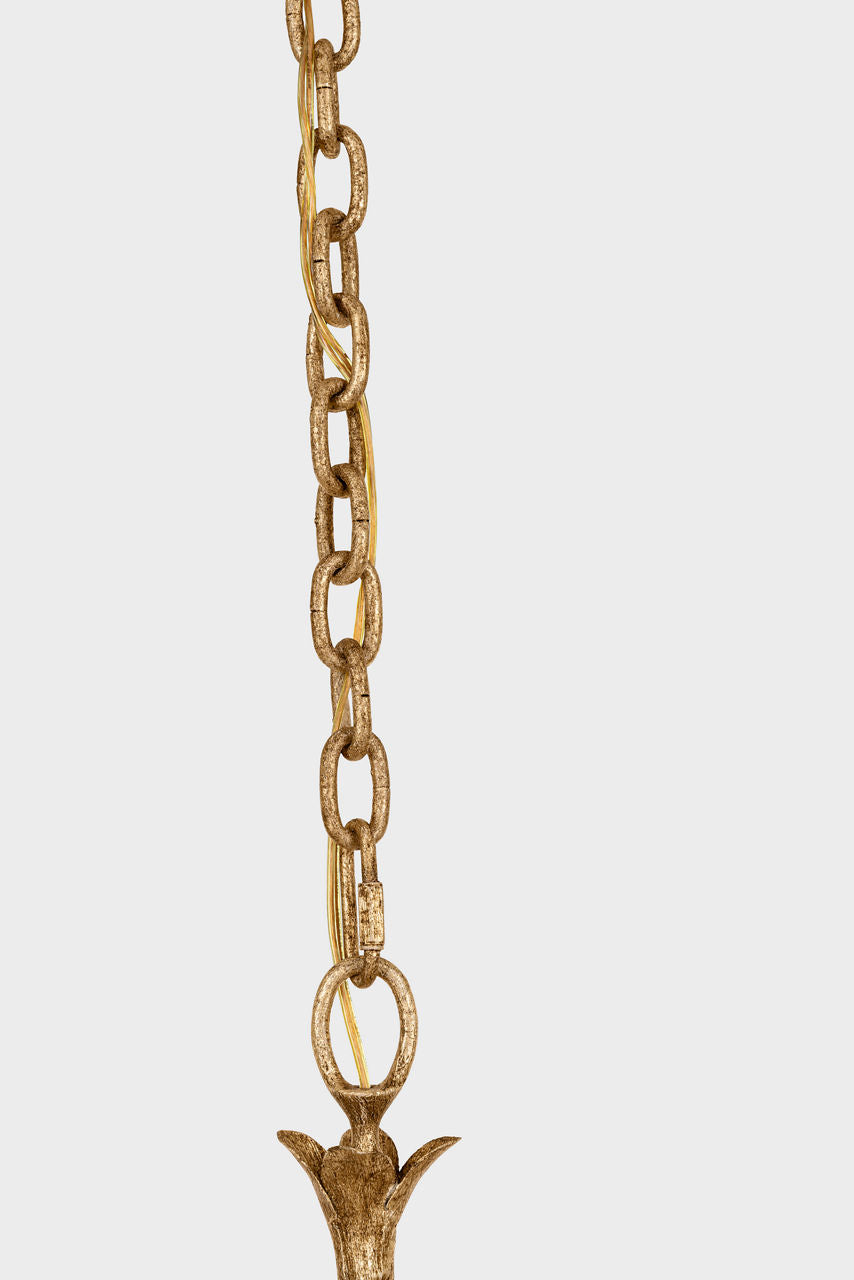 Amalfi 41" Chandelier | Milano Gold | Linen Shades