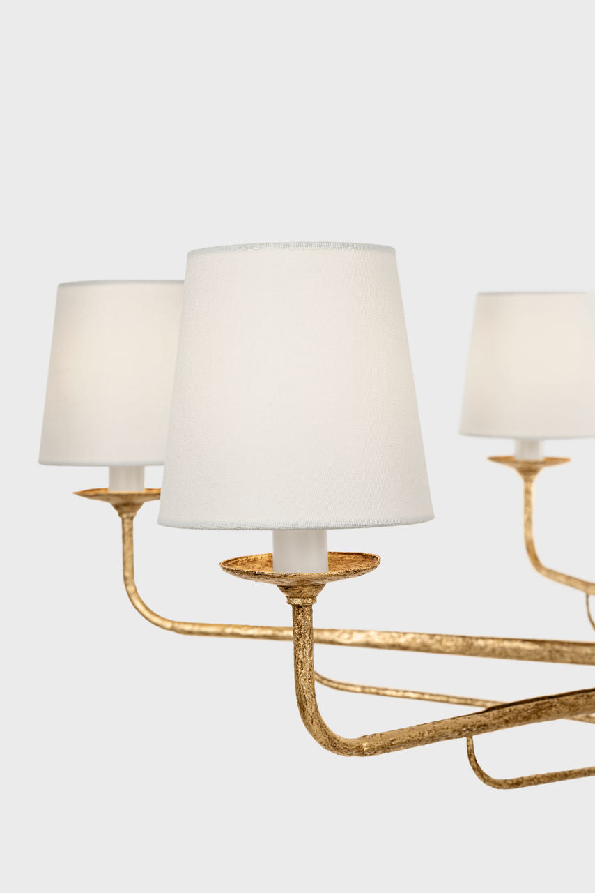 Amalfi 41" Chandelier | Milano Gold | Linen Shades