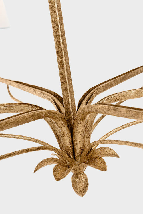 Amalfi 41" Chandelier | Milano Gold | Linen Shades