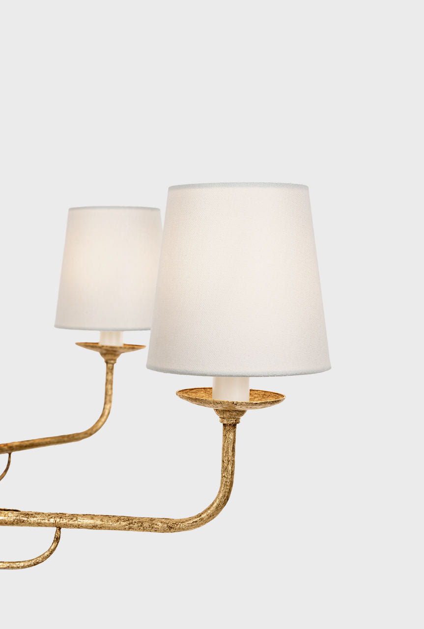 Amalfi 41" Chandelier | Milano Gold | Linen Shades