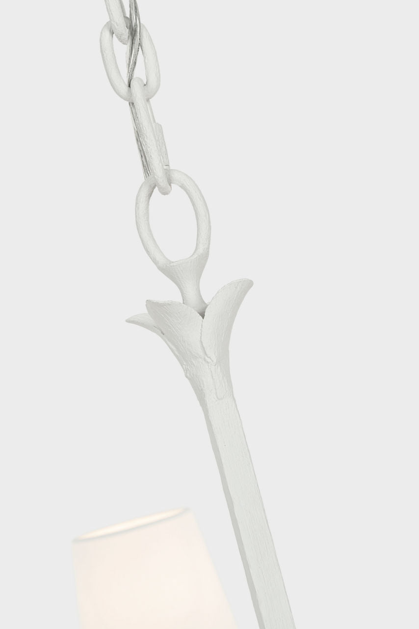 Amalfi 41" Chandelier | Plaster White | Linen Shades
