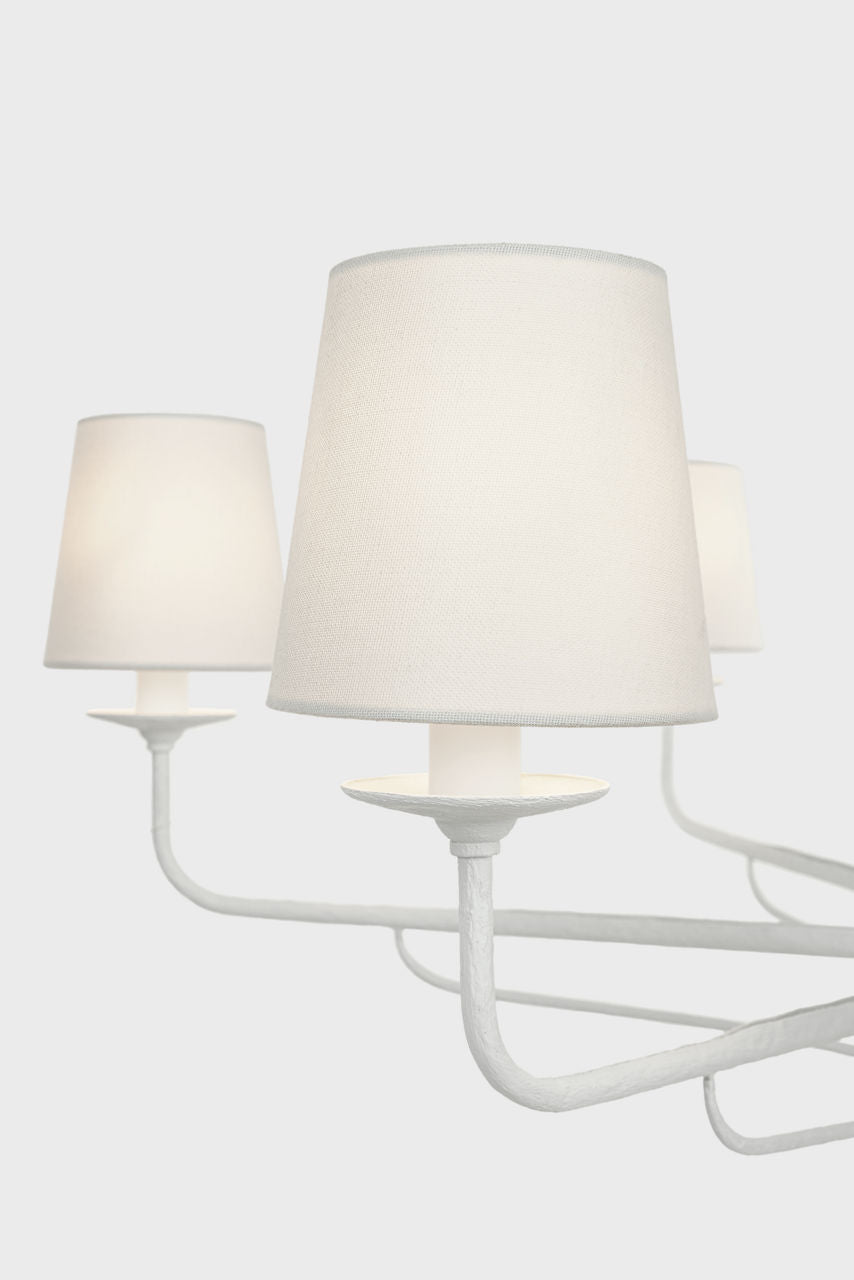 Amalfi 41" Chandelier | Plaster White | Linen Shades
