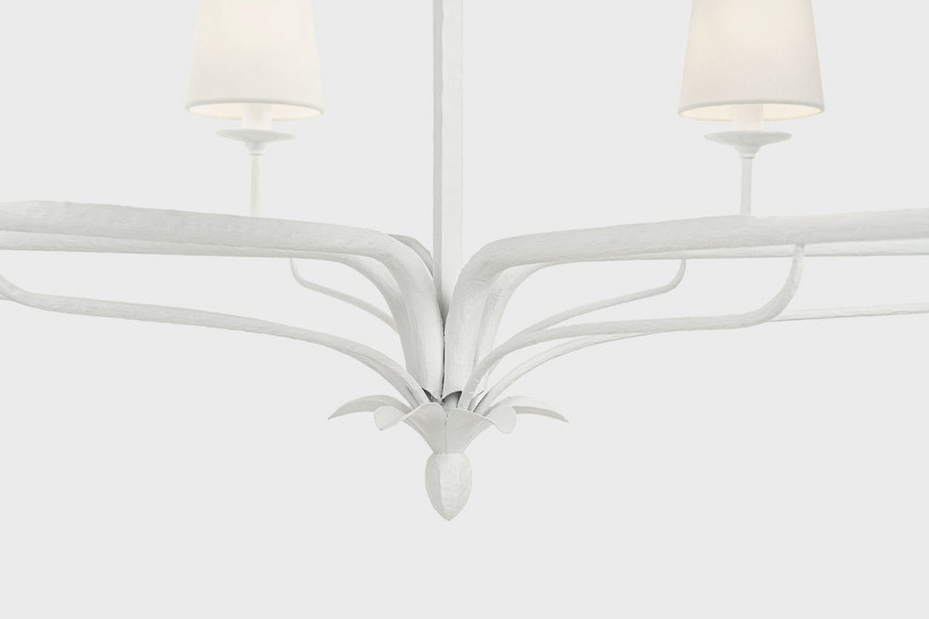 Amalfi 41" Chandelier | Plaster White | Linen Shades