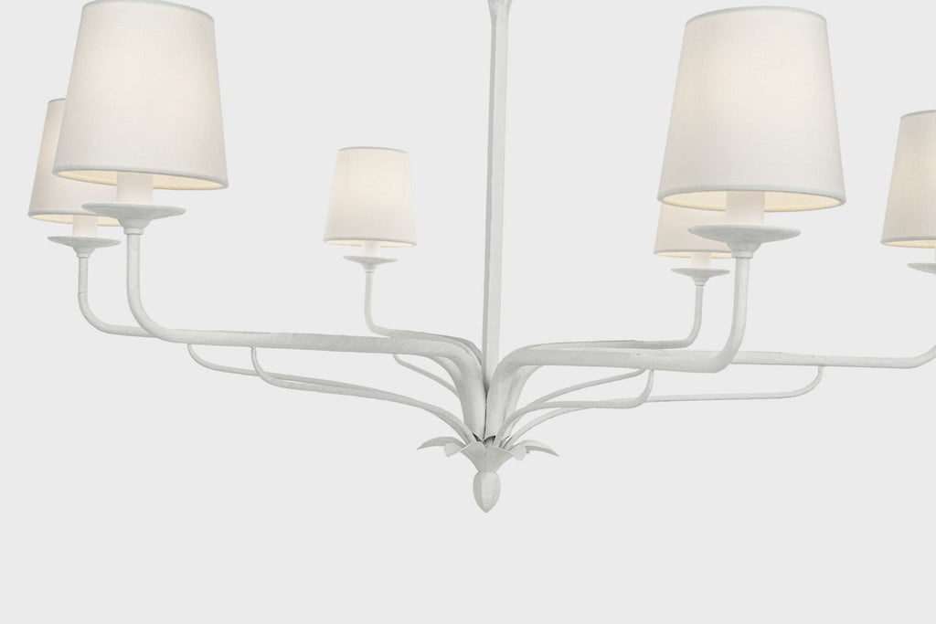 Amalfi 41" Chandelier | Plaster White | Linen Shades