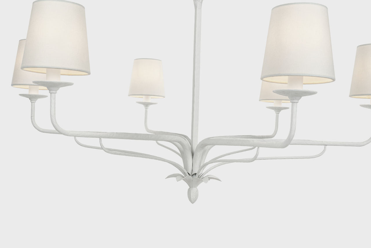 Amalfi 41" Chandelier | Plaster White | Linen Shades