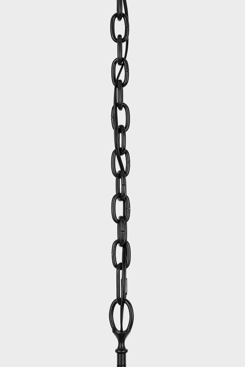 Amalfi 41" Chandelier | Waxed Black | Linen Shades